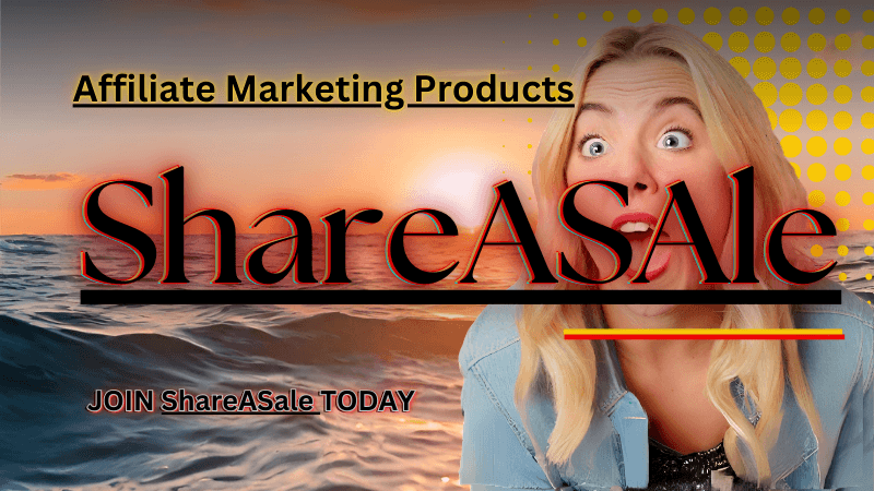 Shareasale with affiliate marketing and sea and sunshine in the background