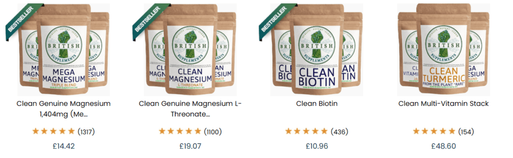 Mega Magnesium, Clean Magnesium, Clean Biotin, Clean Turmeric