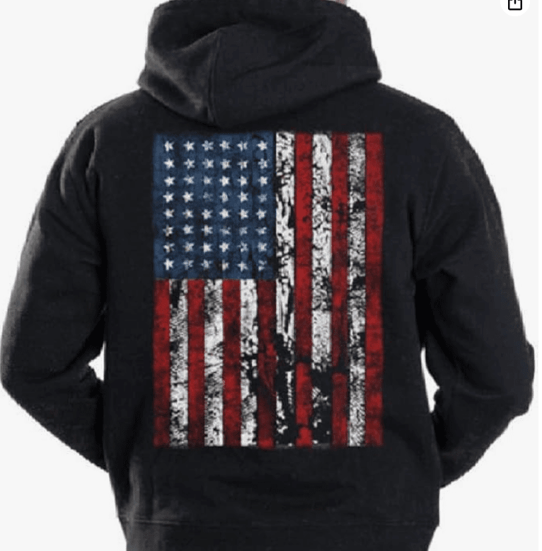 American Flag Mens and Womens Hooded Sweatshirt United States USA Tattered Flag Hoodie