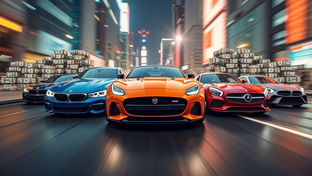 Collage of BOTB prizes including luxury cars, cash stacks, electronics, and holidays